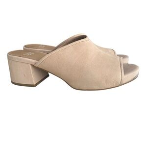 Eileen Fisher Fala Tumbled Nubuck Leather Slide Sandal Mule, size 9.5